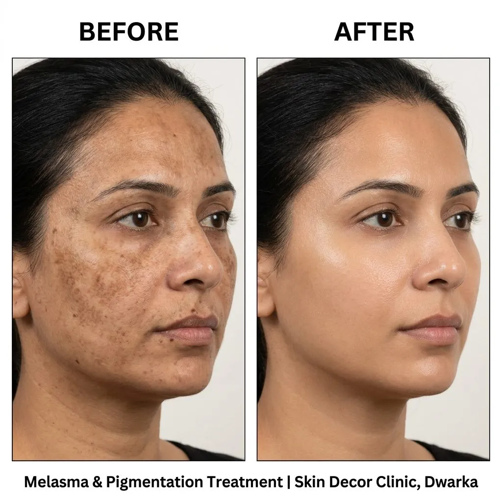 Melasma and Pigmentation Treatment Before After — Skin Decor Clinic Dwarka